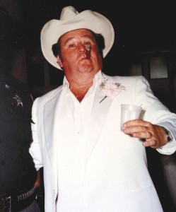 Marcel Roberts, real estate agent, developer, auctioneer, businessman, and iconic Northeast Kingdom character, died on Monday, May 6.  Here he is at a daughter’s wedding looking much like Boss Hogg, the TV character he was nicknamed after.  It was a name he found amusing, his family said.  Photo courtesy of Jena Stewart