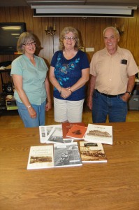 Pictured from left, Joan Alexander of the Glover Historical Society, writer Dolores E. Chamberlain, and Earl Randall of the Crystal Lake Falls Historical Association were the presenters on Monday night at a meeting on local history at the Barton library.  Photo by Nathalie Gagnon-Joseph