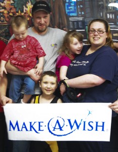 Pictured, from left to right, are Joseph Gilbert, Alex Gilbert, 2, Serena Gilbert, 7, Kalica Gilbert, and Xavier Gilbert, 6, who will spend one week in Disney World as part of his wish.