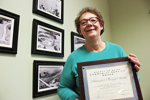 Peggy Loux received the Agency on Aging Community Service Award on Monday.  Photo by David Dudley