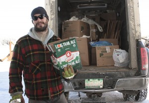 Collin Mahoney of Butterworks Farm brings a truckload like this each week to the Westfield Recycling Center.  Photos by David Dudley