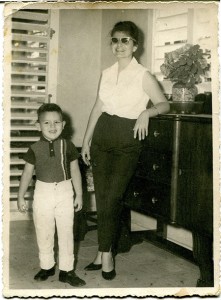 Maria (Yabor) Hormilla stands with her son, Julio, in early 1960s Cuba. Photo courtesy of Natalie Hormilla