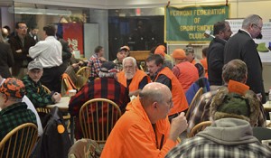 Gun rally participants were invited to wear hunter orange to show their solidarity in the face of bill S.31.