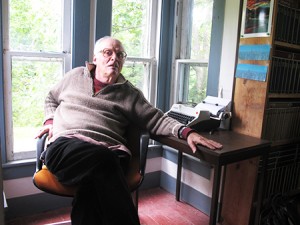 Ted Hoagland is pictured in his home, in the room in which he does most of his writing.  Photo by Natalie Hormilla