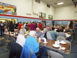 Hot dishes and oyster stew drew an early and ravenous crowd at the Charleston Volunteer Fire Department’s benefit supper held at the town’s elementary school.   