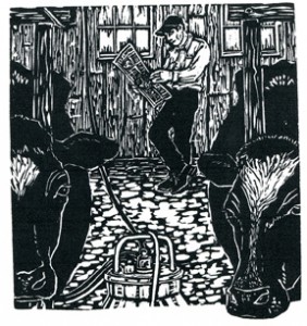 Woodcuts by Mary Simpson illustrate Adam’s Mark; Writing from the Ox-House.