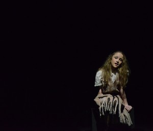 Katie Kelly, playing the young Cosette, sings “Castle on a Cloud” in the first act of Les Misérables.  The show was put together as part of the Vermont Family Theatre.  Photos by Nathalie Gagnon-Joseph