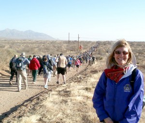 More than 6,000 people participated in the annual Bataan Memorial Death March at White Sands Missile Range in New Mexico on the weekend of March 22.  One of them was Karen Zale of Newport (at right), who only recently learned the full extent of the horrendous experiences that her father, John Zale, had endured while a Japanese prisoner of war.  Mr. Zale was a defender of Bataan in the Philippines and was among thousands who were forced to surrender.  Photos courtesy of Karen Zale