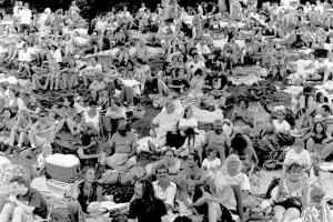 This is a shot of the crowd at the 1997 Bread and Puppet circus.  This photo has not run in the Chronicle previously.  Photo by Cécile Daurat