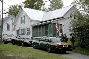 Police officers in front of the O’Hagan home just after she was reported missing in September of 2010.  Photo by Joseph Gresser